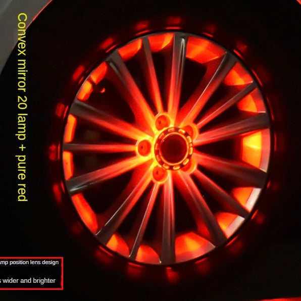 Smart remote control RGB solar car hub light