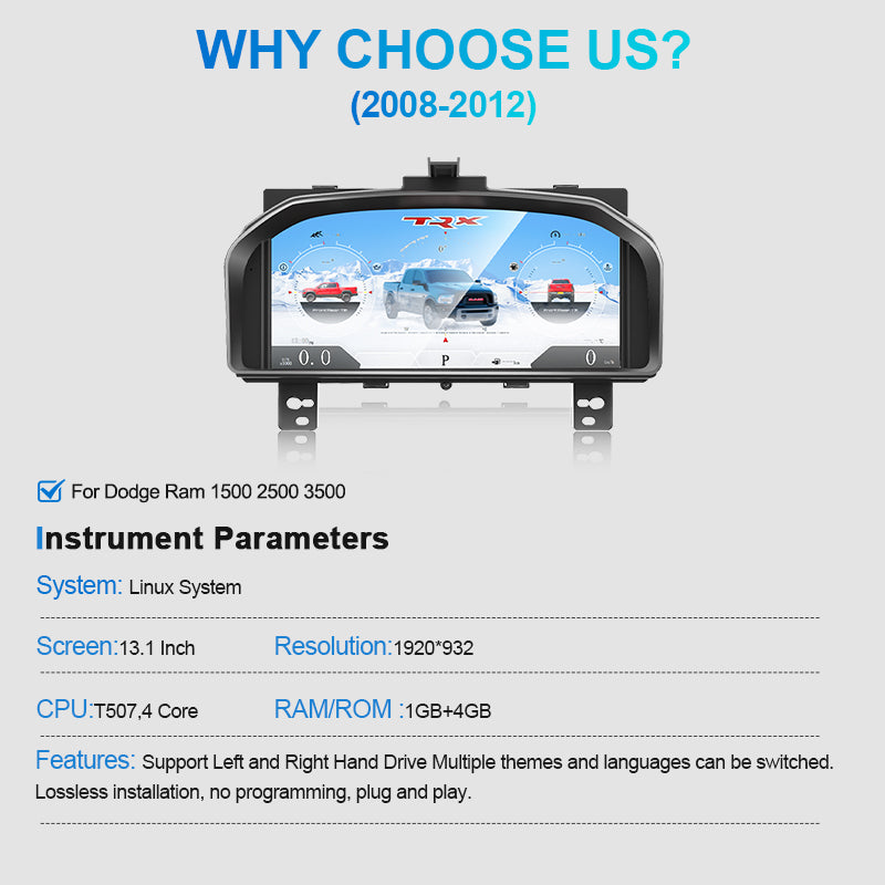 Dodge Ram (2008-2012) Digital Dashboard Upgrade