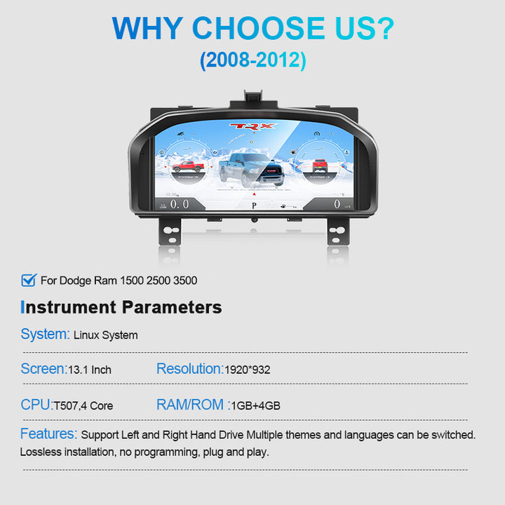 Dodge Ram (2008-2012) Digital Dashboard Upgrade
