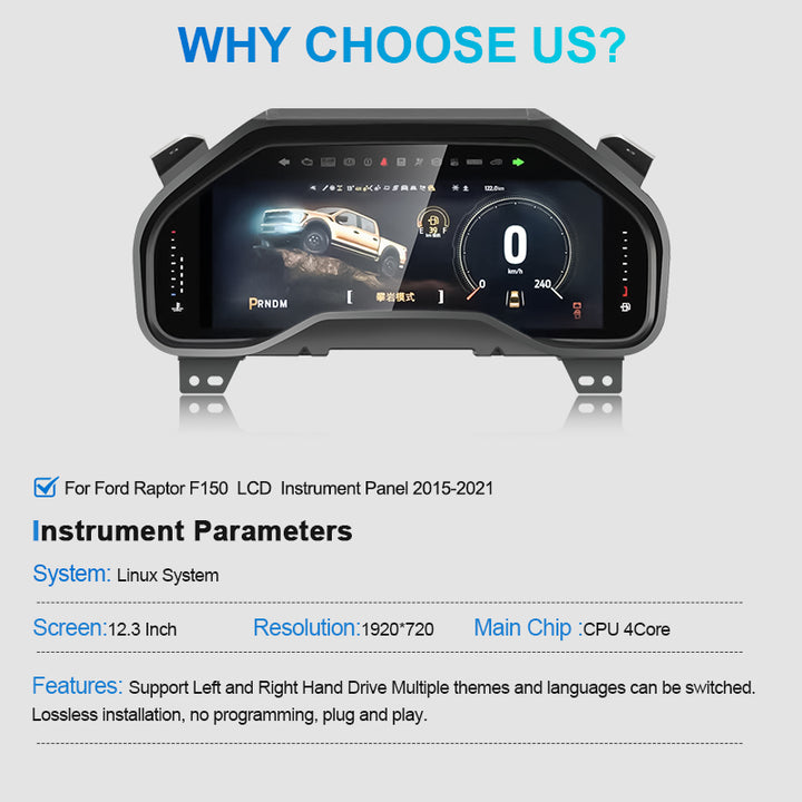 Ford F-150 2015-2021 LCD Digital Instrument Panel