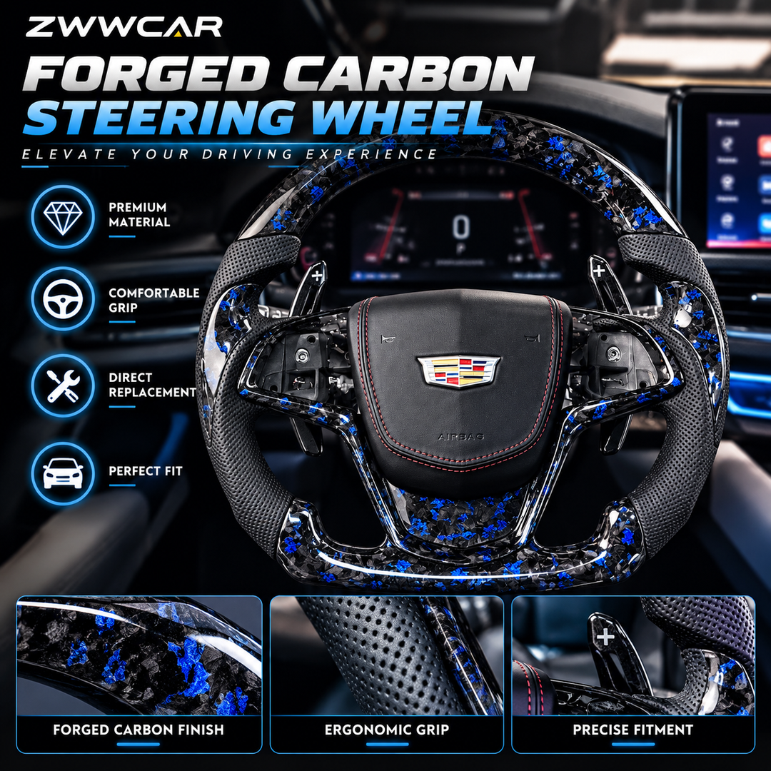 Forged Carbon Fiber Steering Wheel – For Cadillac