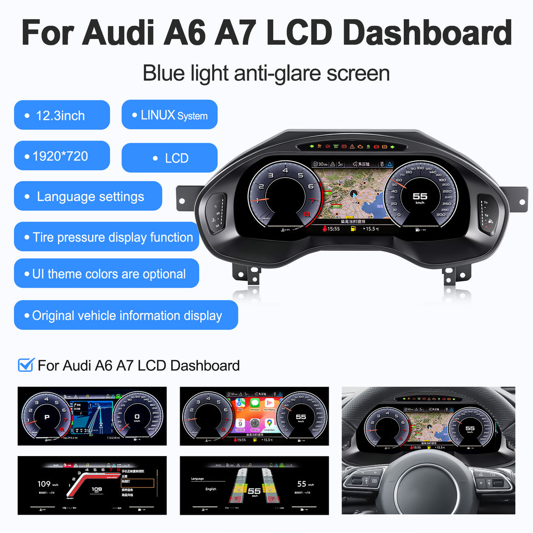 Audi TT (2006-2014)  A6/A7 (2013-2018) feature upgraded digital instrument clusters.