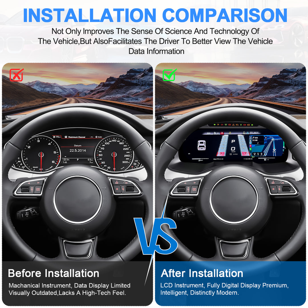 Audi TT (2006-2014)  A6/A7 (2013-2018) feature upgraded digital instrument clusters.