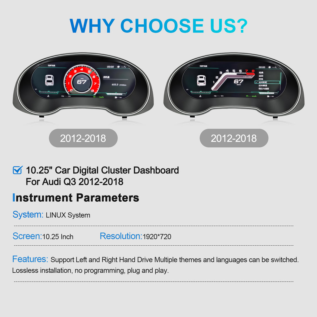 Audi Q3 (2012-2018) Digital Instrument Panel Upgrade