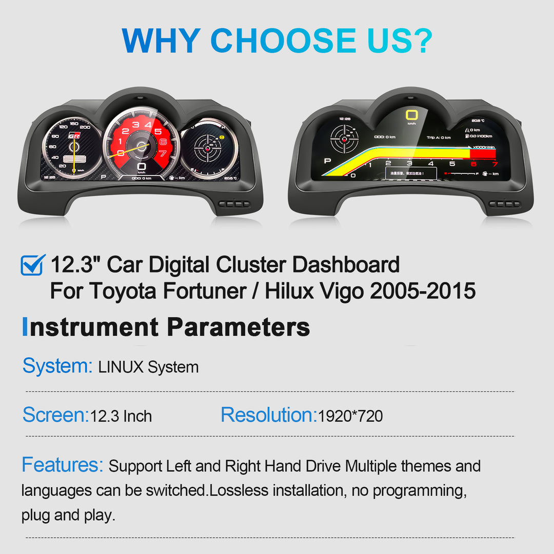 Toyota Fortune/Hilux Vigo (2005-2015) Digital Cluster Upgrade
