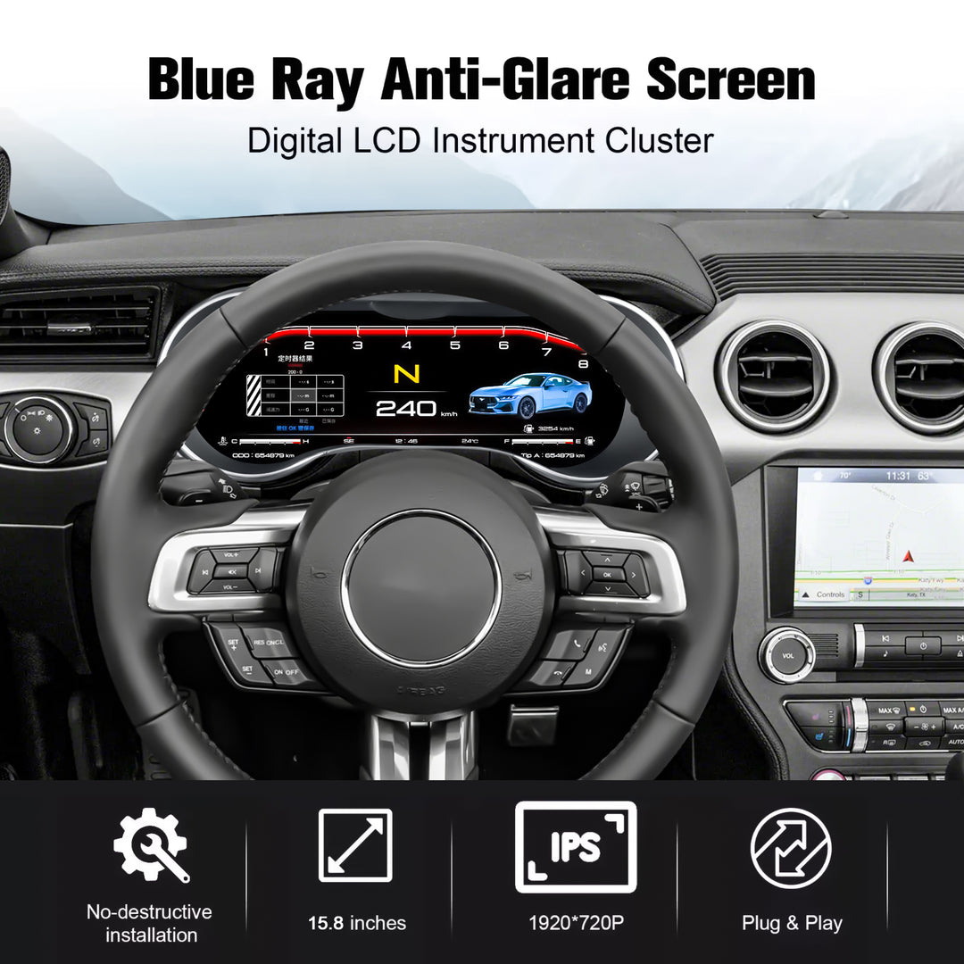 2015-2024 Ford Mustang Upgrade Edition 15.8-inch LCD Instrument Panel