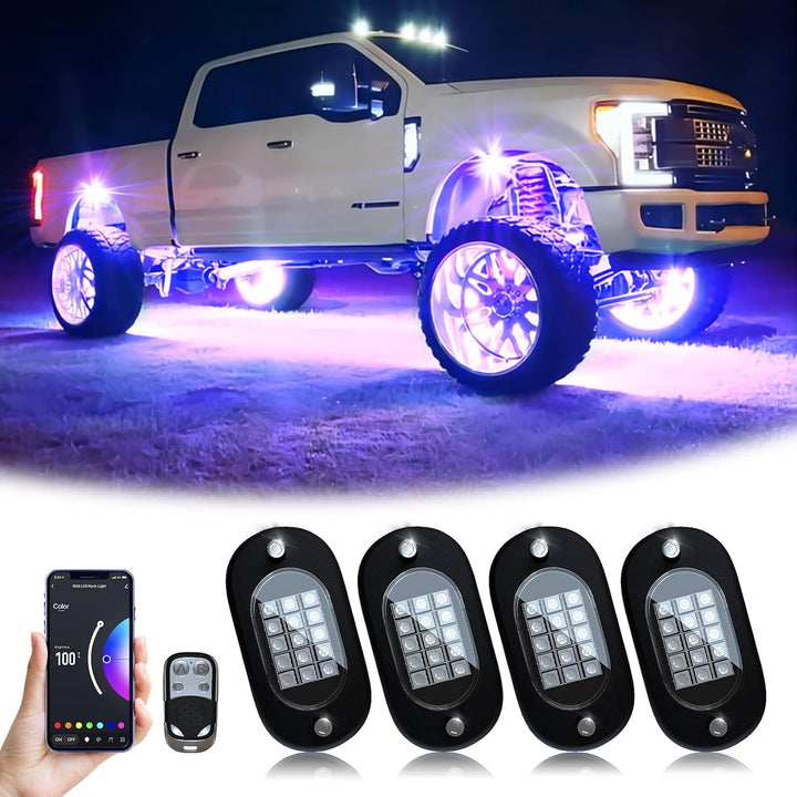 APP remote control RGB chassis moving head light is suitable for trucks, SUVs, motorcycles。