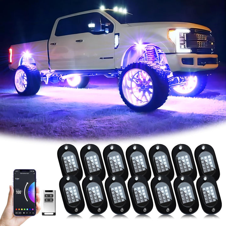 APP remote control RGB chassis moving head light is suitable for trucks, SUVs, motorcycles。