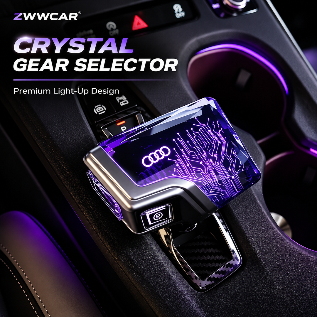 All-new Audi crystal gear selector—illuminated LED gear selector