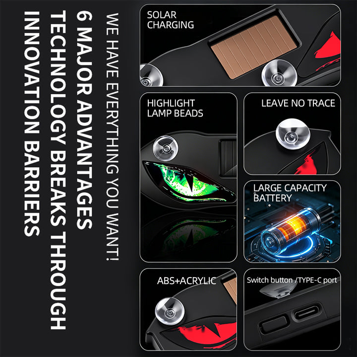 Solar-powered car creative devil eye lights