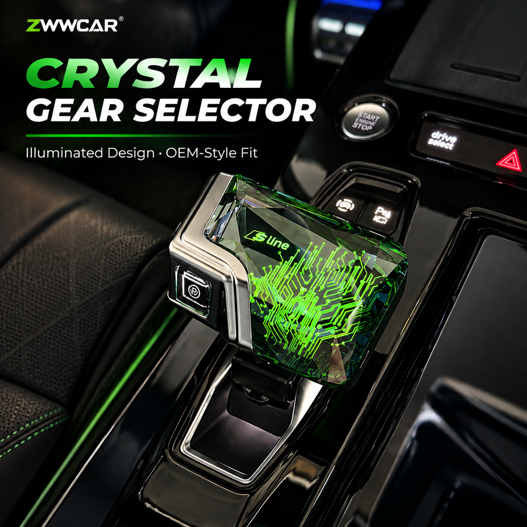 All-new Audi crystal gear selector—illuminated LED gear selector