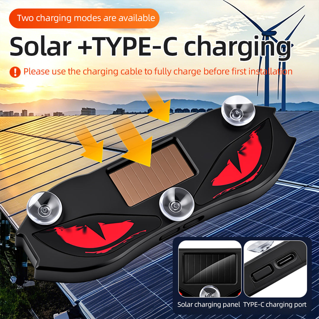 Solar-powered car creative devil eye lights