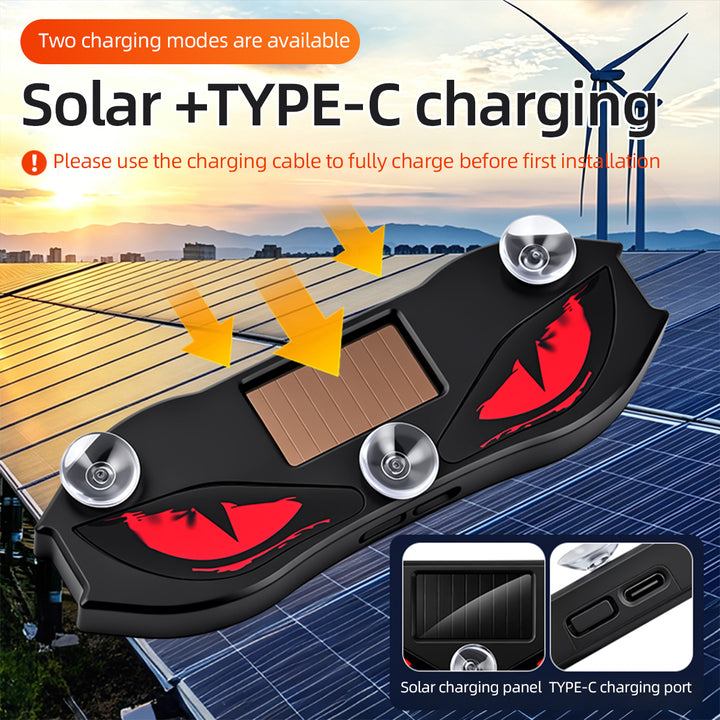 Solar-powered car creative devil eye lights