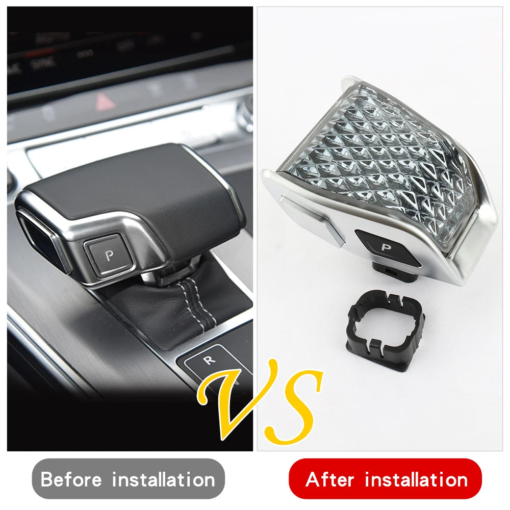 Audi LED crystal gear selector and gear selector knob