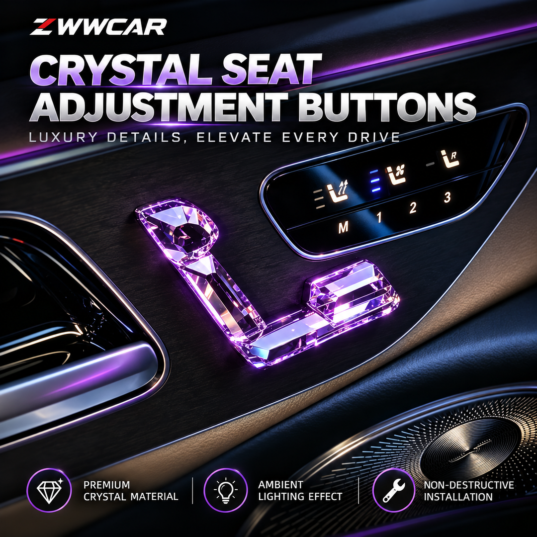 Crystal seat adjustment buttons for Mercedes-Benz vehicles