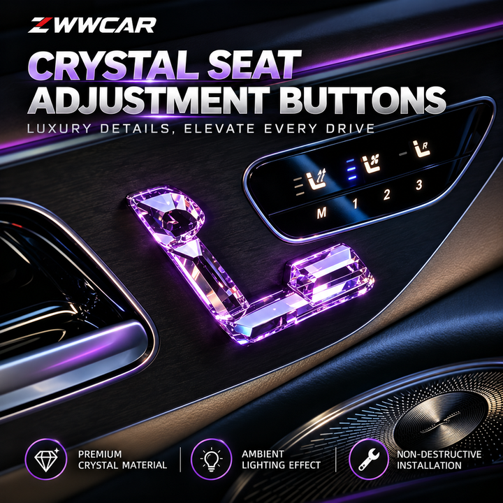 Crystal seat adjustment buttons for Mercedes-Benz vehicles