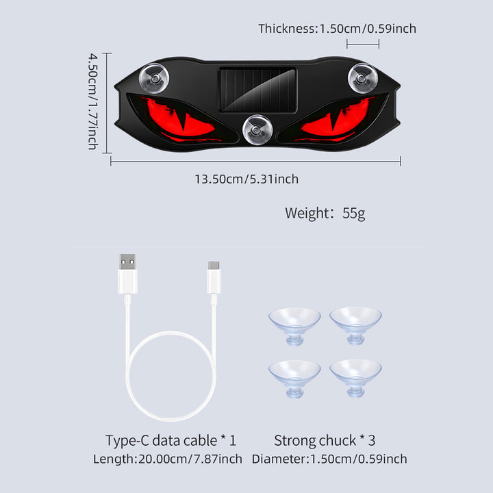 Solar-powered car creative devil eye lights