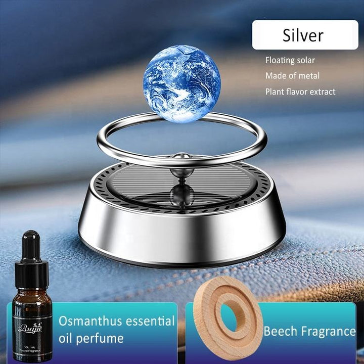 Suspended solar-powered car air freshener