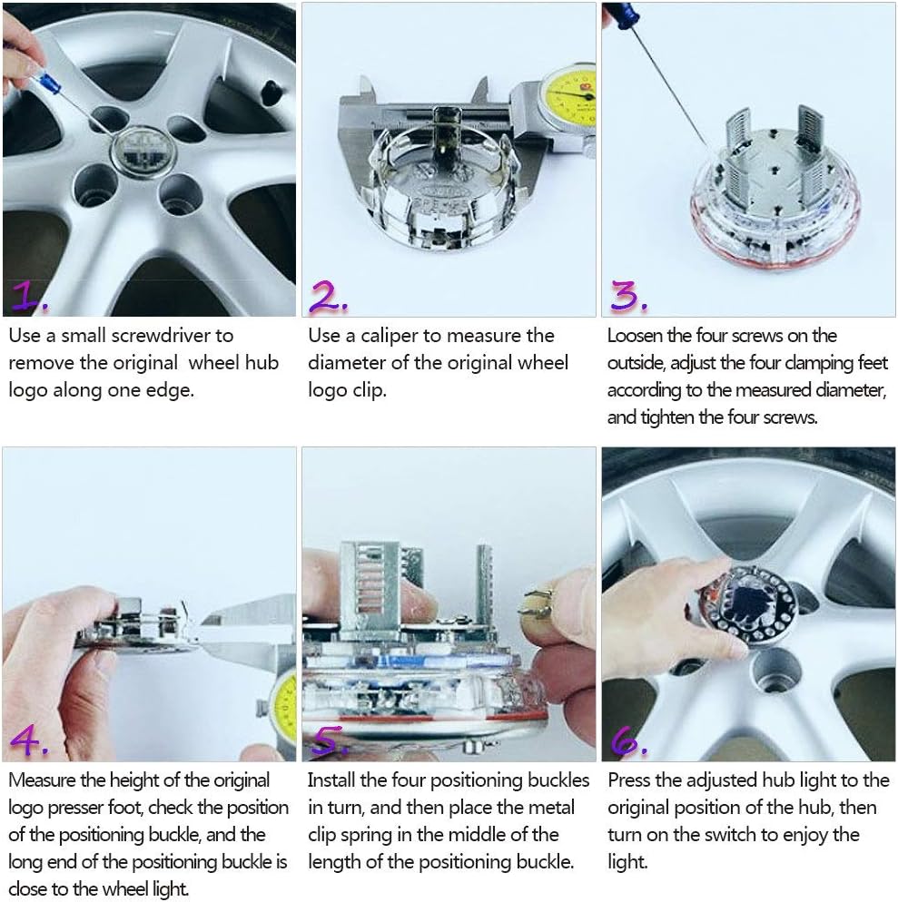 Smart remote control RGB solar car hub light
