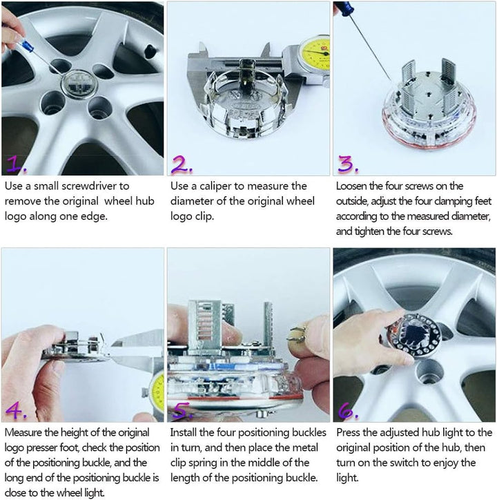 Smart remote control RGB solar car hub light