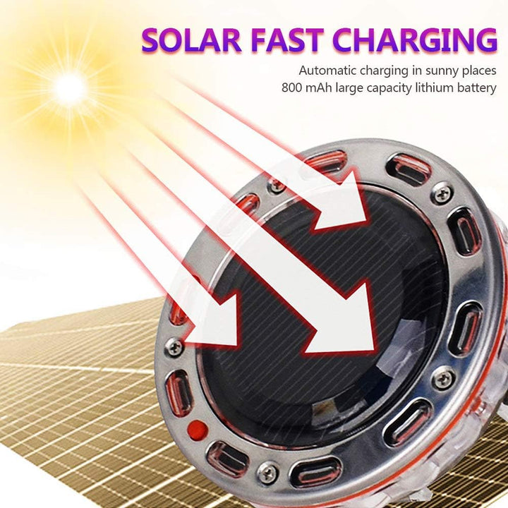 Smart remote control RGB solar car hub light