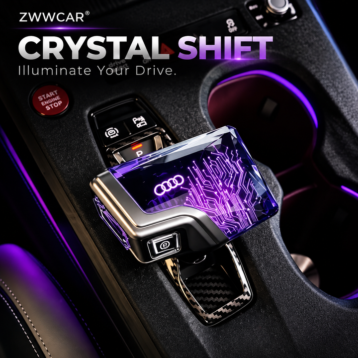 All-new Audi crystal gear selector—illuminated LED gear selector