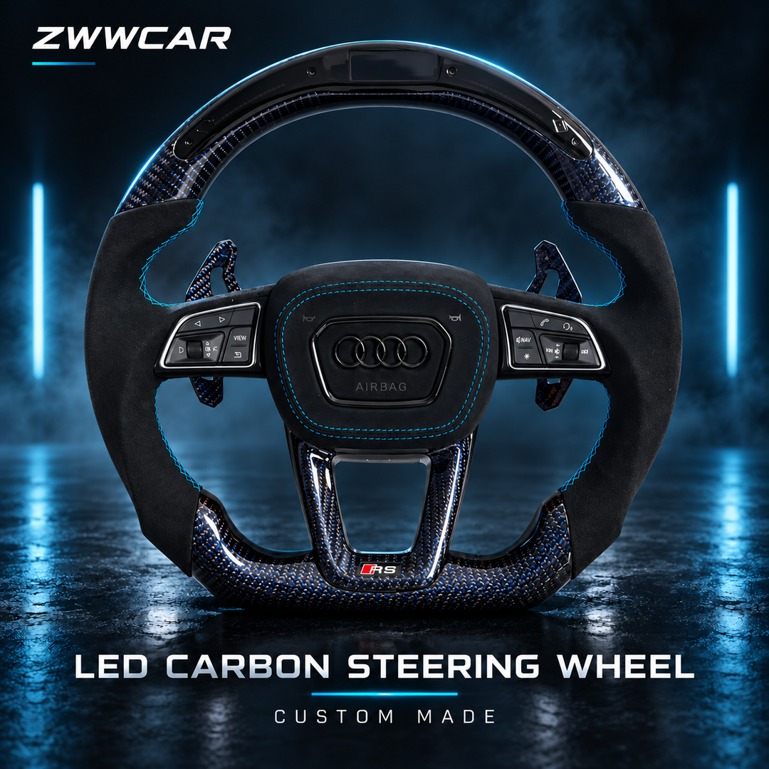 Forged Carbon Fiber LED Steering Wheel — Audi Specific