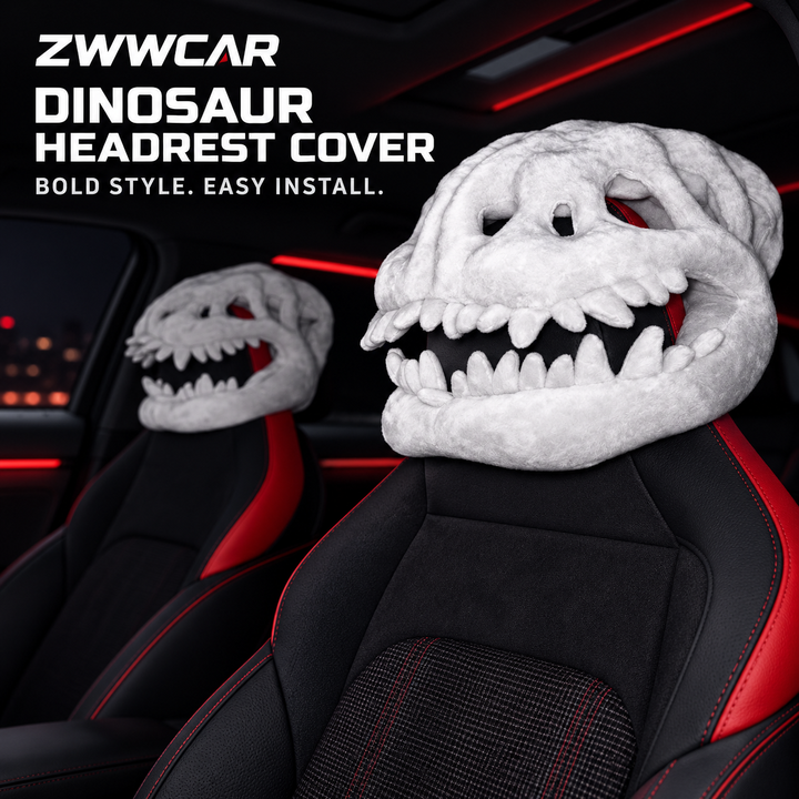 Car Interior Headrest Decoration – Dinosaur Skeleton