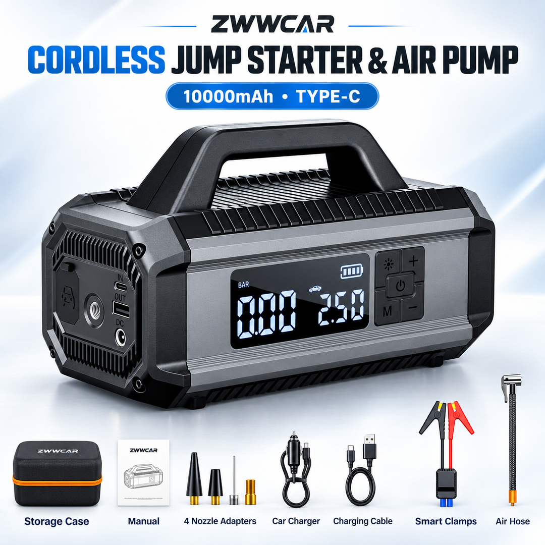 Multifunctional 2-in-1 Car Jump Starter and Tire Inflator