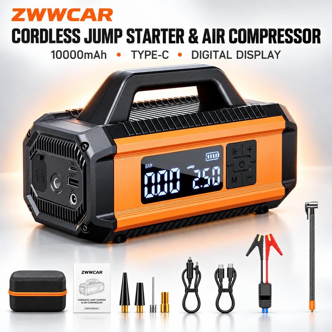 Multifunctional 2-in-1 Car Jump Starter and Tire Inflator