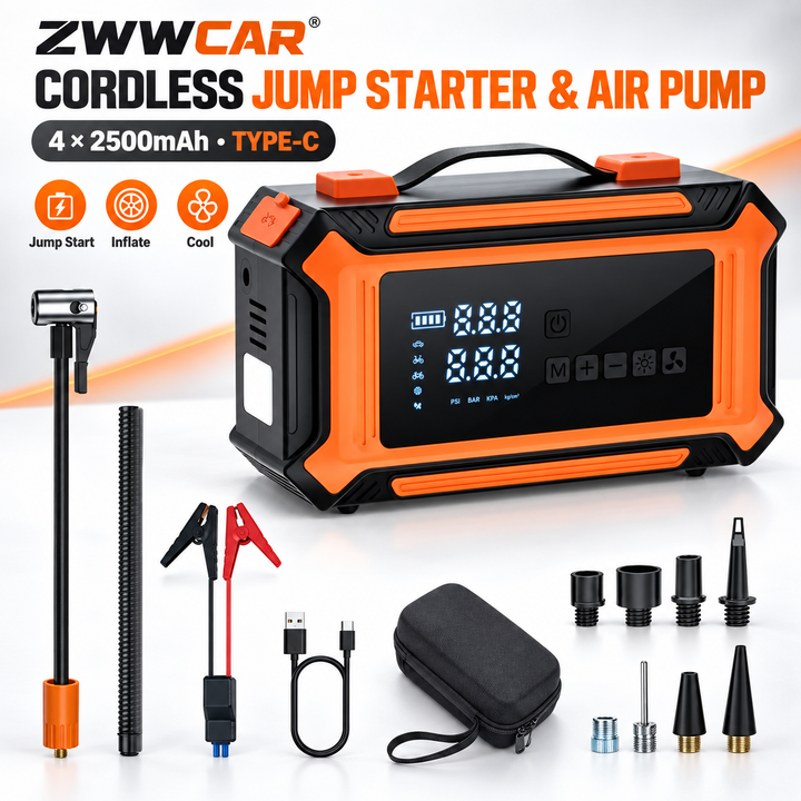 Multifunctional 2-in-1 Car Jump Starter and Tire Inflator