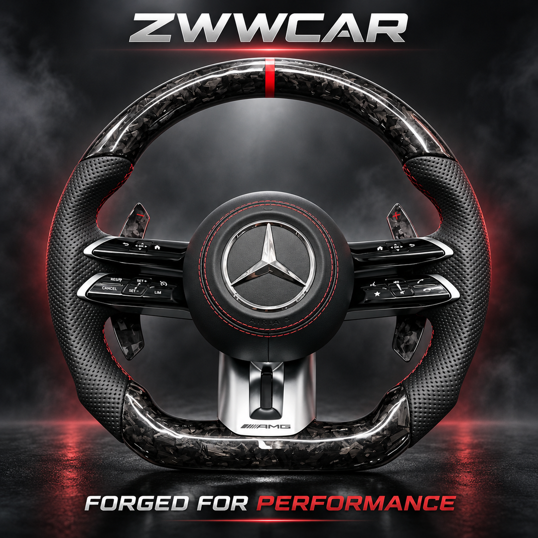 Forged Carbon Fiber Style AMG Steering Wheel – For Mercedes-Benz