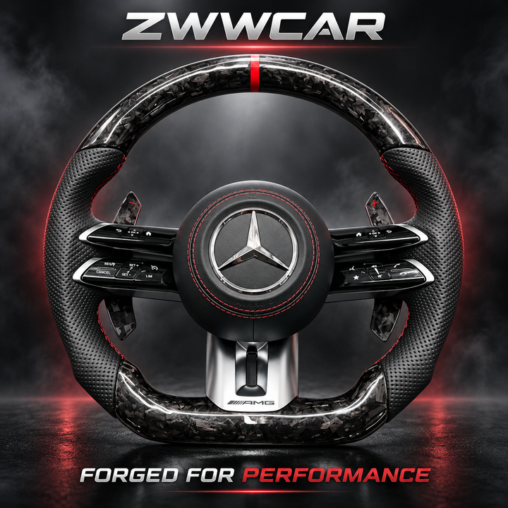 Forged Carbon Fiber Style AMG Steering Wheel – For Mercedes-Benz
