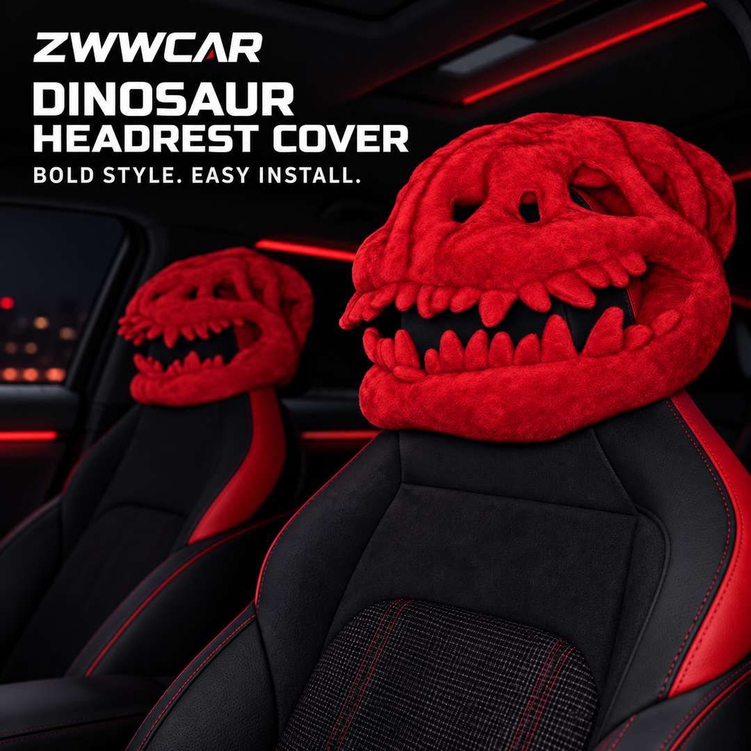 Car Interior Headrest Decoration – Dinosaur Skeleton