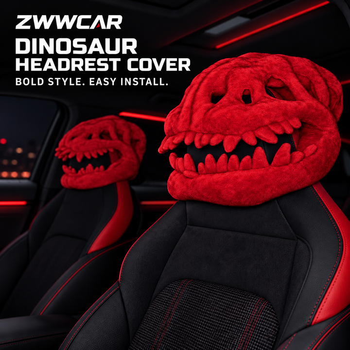 Car Interior Headrest Decoration – Dinosaur Skeleton