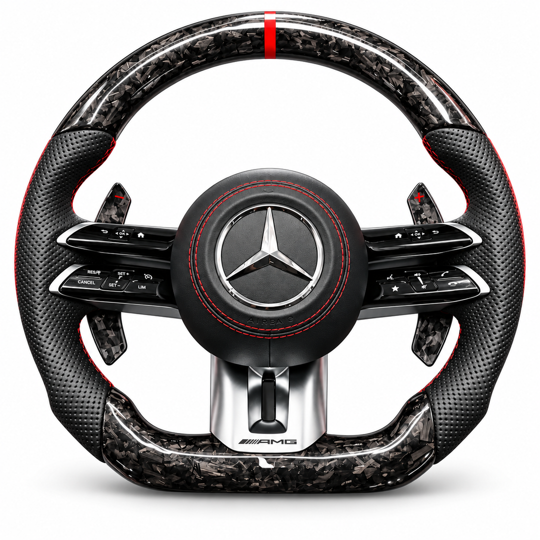 Forged Carbon Fiber Style AMG Steering Wheel – For Mercedes-Benz
