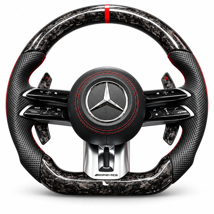 Forged Carbon Fiber Style AMG Steering Wheel – For Mercedes-Benz