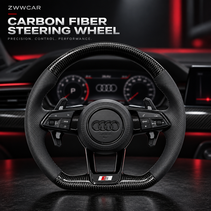 Carbon Fiber RS-Style Steering Wheel — Audi-Specific