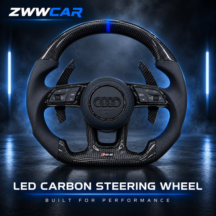 Carbon Fiber RS-Style Steering Wheel — Audi-Specific
