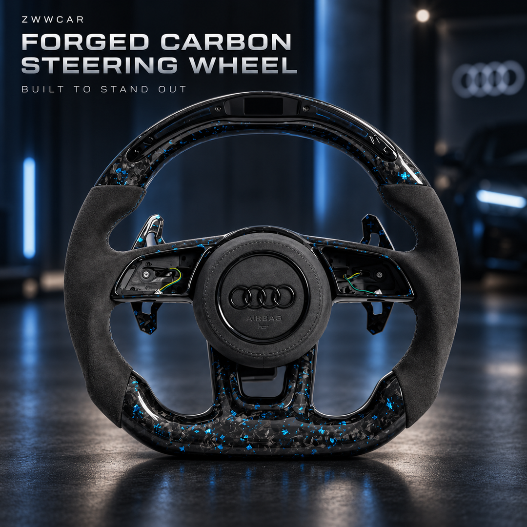 Forged Carbon Fiber LED Steering Wheel — Audi Specific