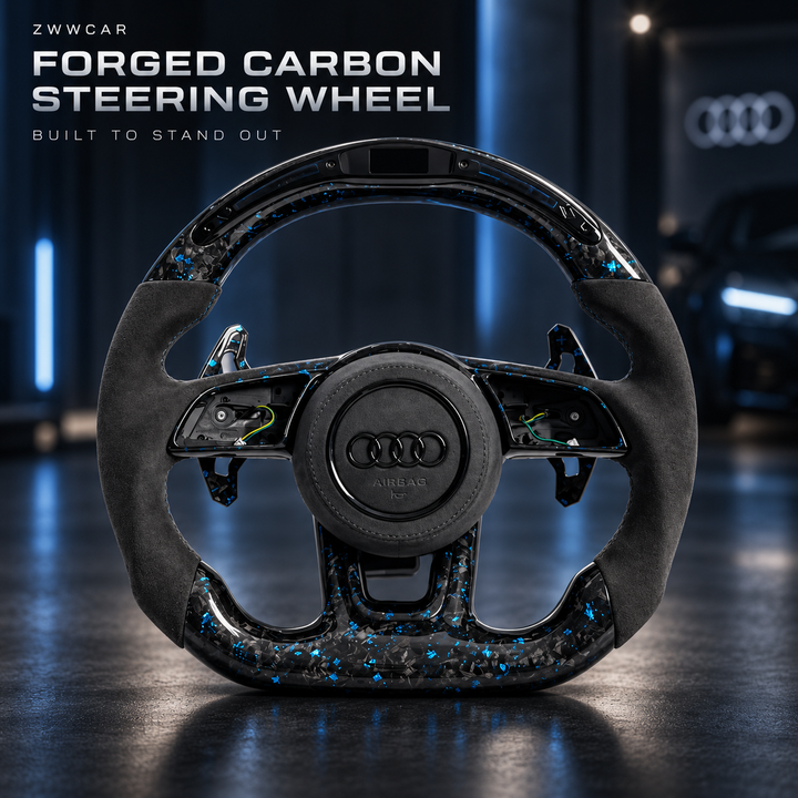Forged Carbon Fiber LED Steering Wheel — Audi Specific