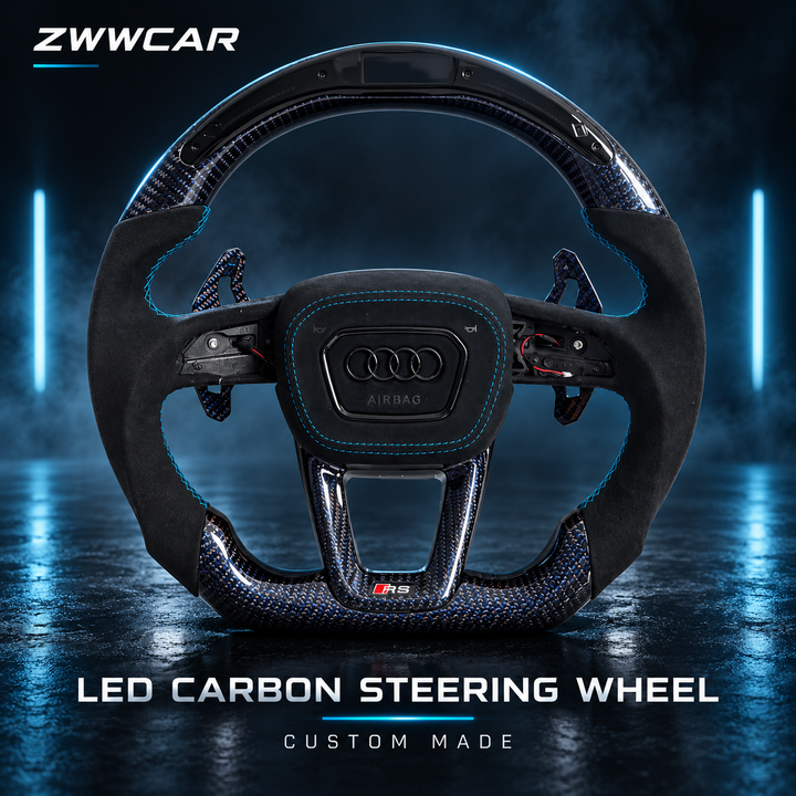 Forged Carbon Fiber LED Steering Wheel — Audi Specific