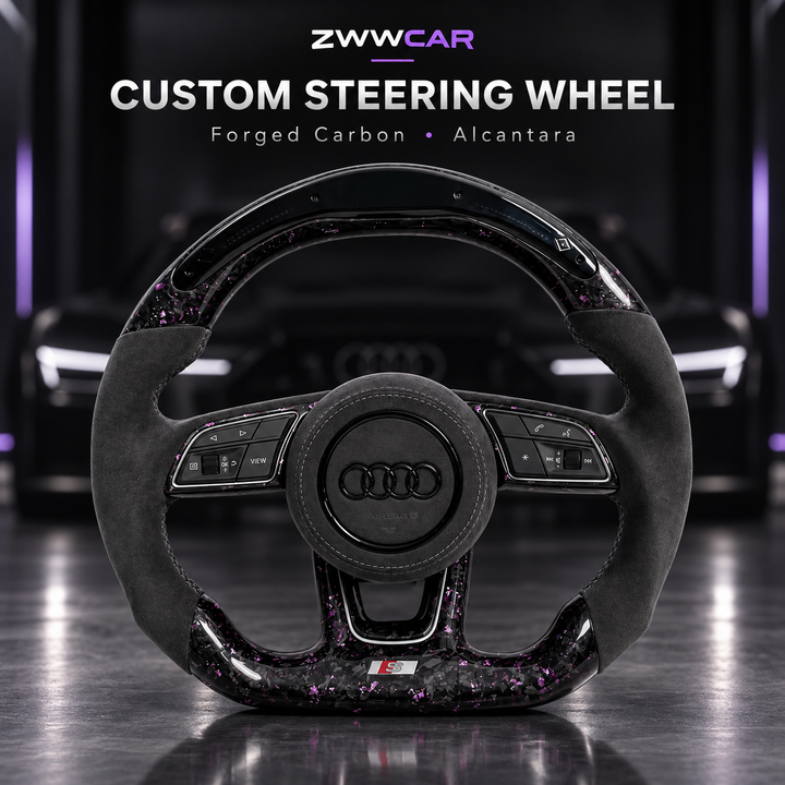 Forged Carbon Fiber LED Steering Wheel — Audi Specific