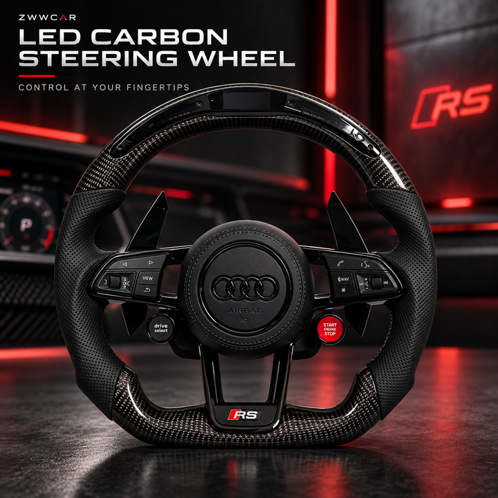 Forged Carbon Fiber LED Steering Wheel — Audi Specific
