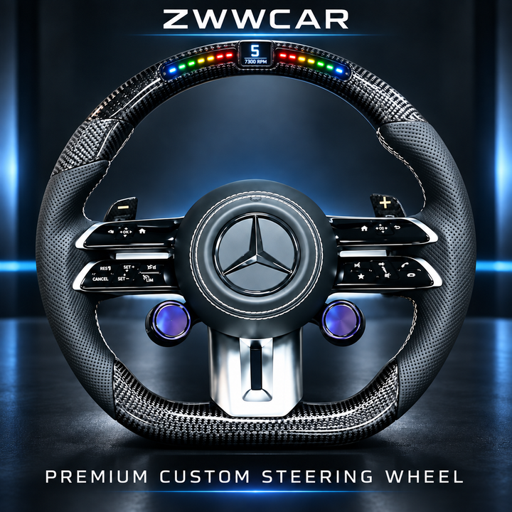 Forged Carbon Fiber LED Steering Wheel — Mercedes-Benz Specific