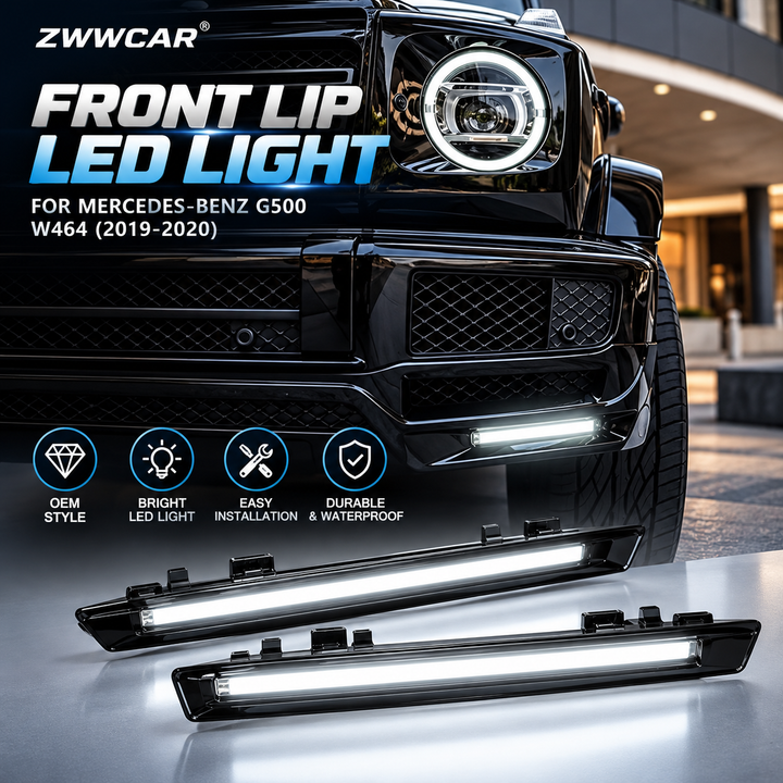 Mercedes-Benz G-Class Brabus-Style Front Lip Upgrade with Lights（2019-2024）