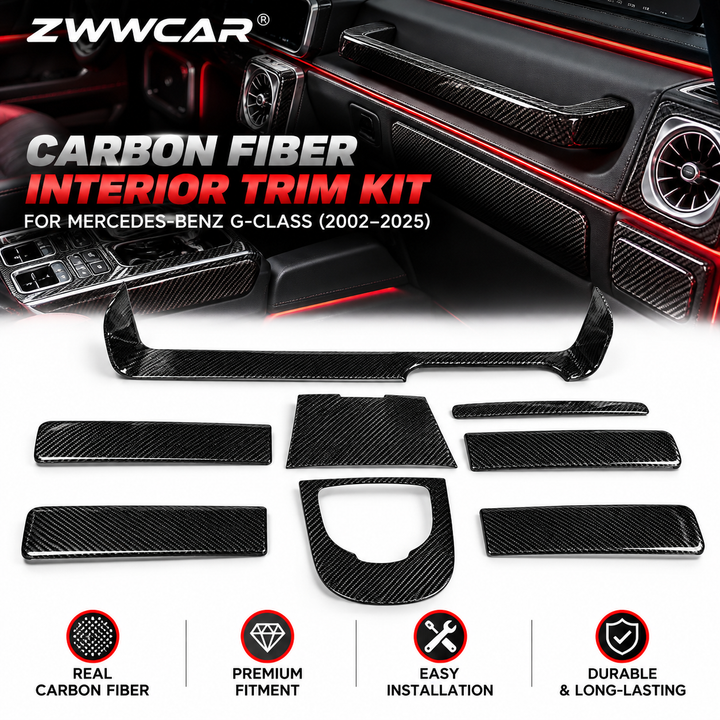 Mercedes-Benz G-Class Carbon Fiber Center Console Trim Upgrade
