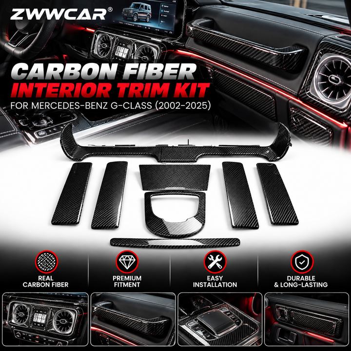 Mercedes-Benz G-Class Carbon Fiber Center Console Trim Upgrade