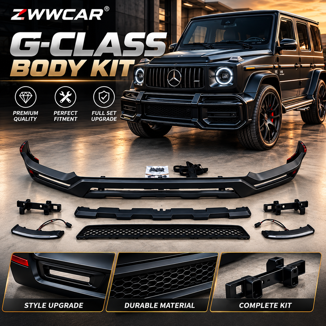 Mercedes-Benz G-Class Brabus-Style Front Lip Upgrade with Lights（2019-2024）
