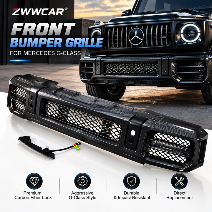 Mercedes-Benz G-Class Brabus-Style Front Lip Upgrade with Lights（2019-2024）